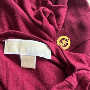 MICHAEL Michael Kors Wine Knit Top with Gold MK Charm